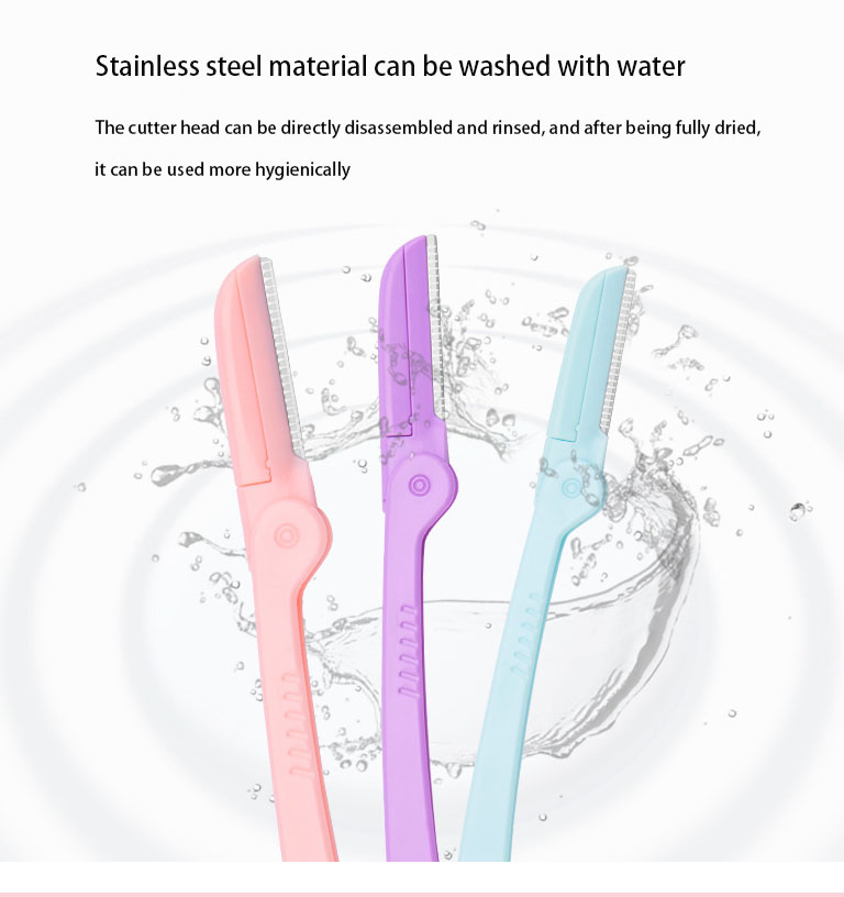 Wholesale Mix Color Shaving Knife Stainless Steel Eyebrow Razor Private Label Eyebrow Trimmer Kits