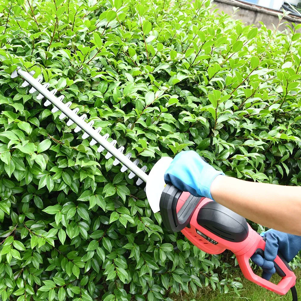 Electric Hedge Trimmer Cutting Grass and Green Hedges Dual Blade