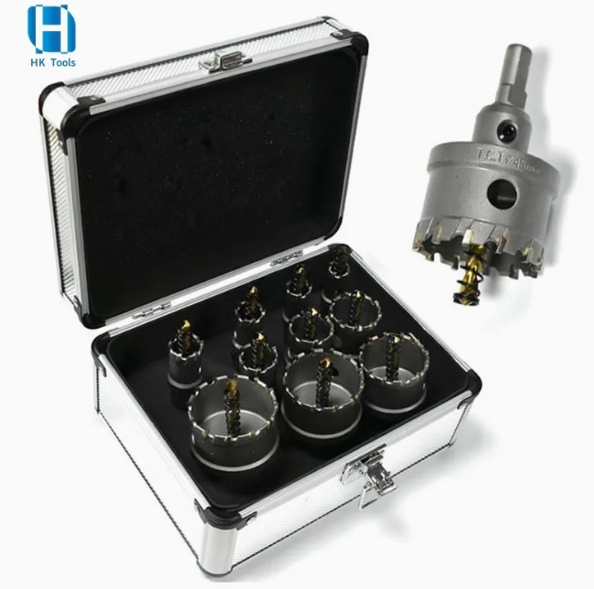 High Quality 12PCS Tct Hole Saw Set Include Tct Hole Saw Wrench with The Aluminium Case Packing