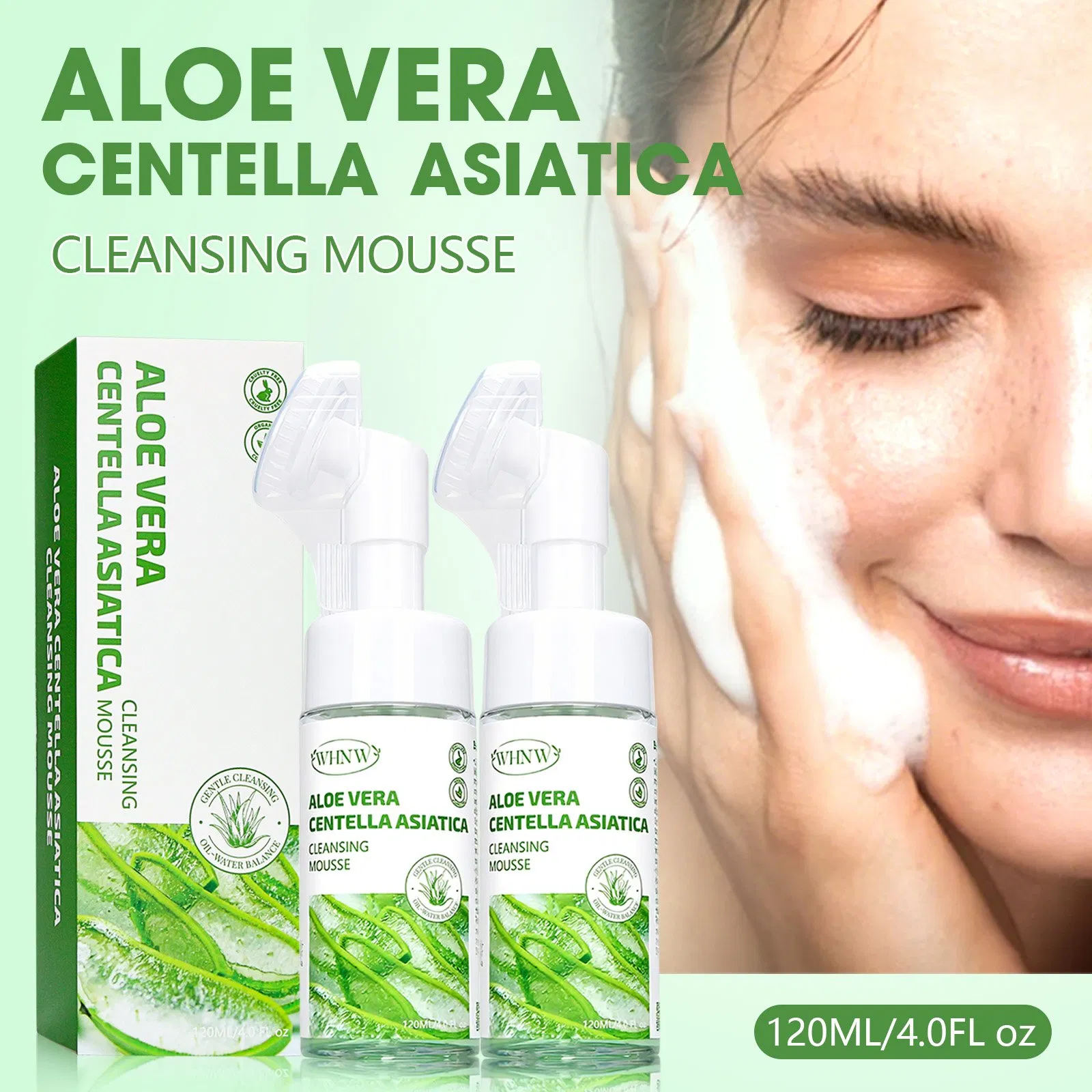 Beauty Cosmetics Wash Refine Skin Texture Aloe Vera Centella Asiatica Cleansing Mousse