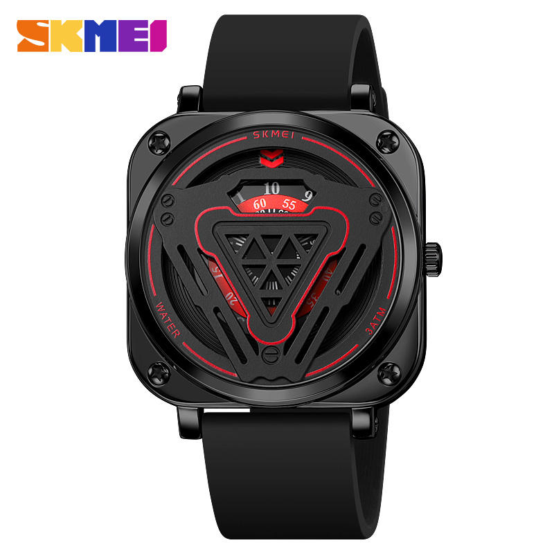 Skmei 2107 Alloy Case Soft Silicone Strap Fashion Design Men Quartz Wristwatch