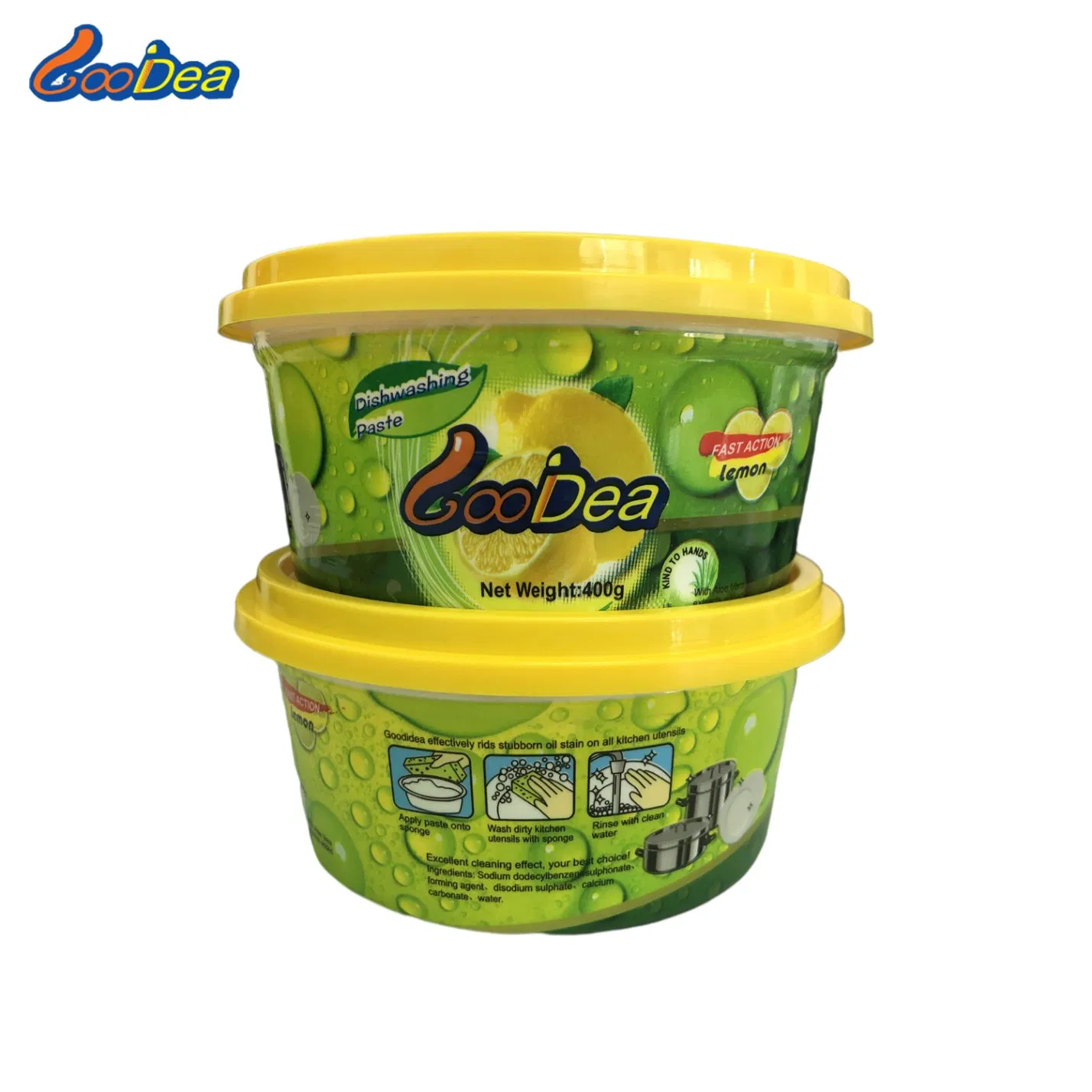 Detergent Wholesale Price Hot Sale Good Smell 425g Lemon Flavor Dishwashing Paste for Washing Dish, Bowl, Kitchen and Home Use Product