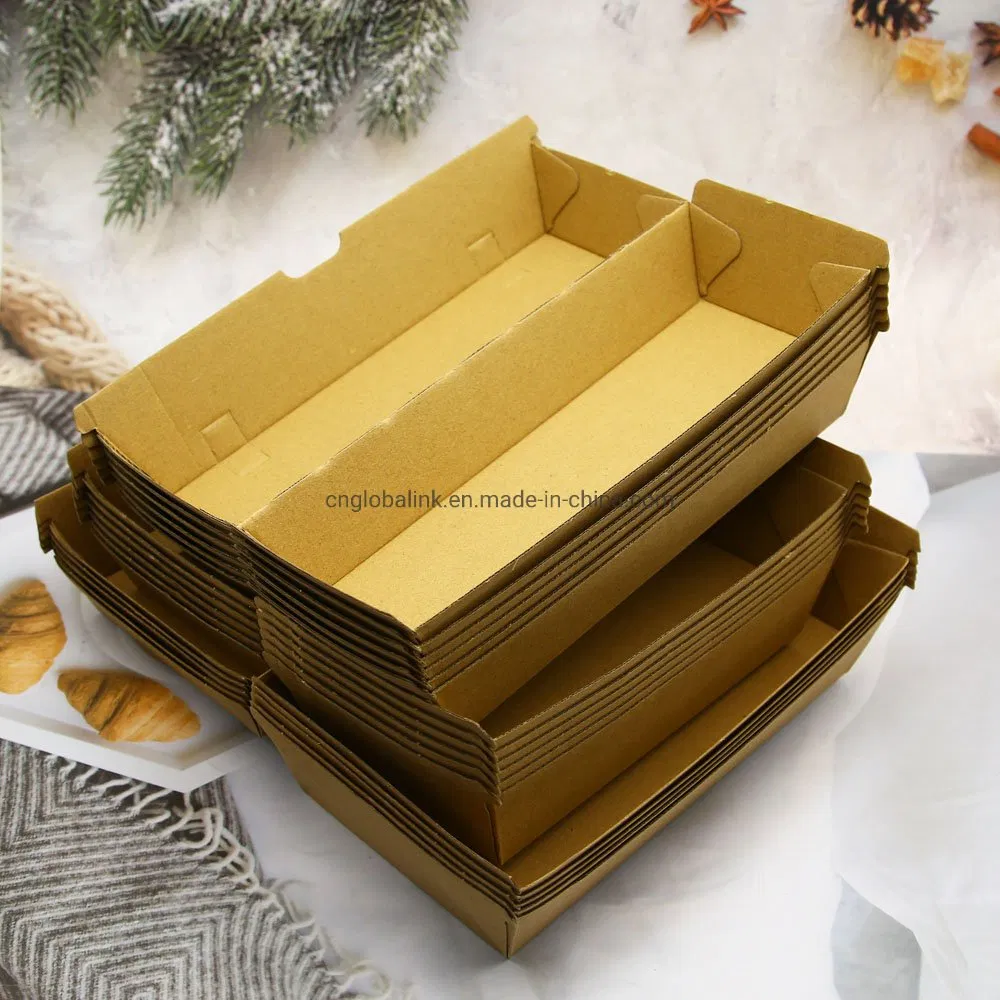 Disposable Take-out Food Packing Corrugated Cardboard Brown Paper Box