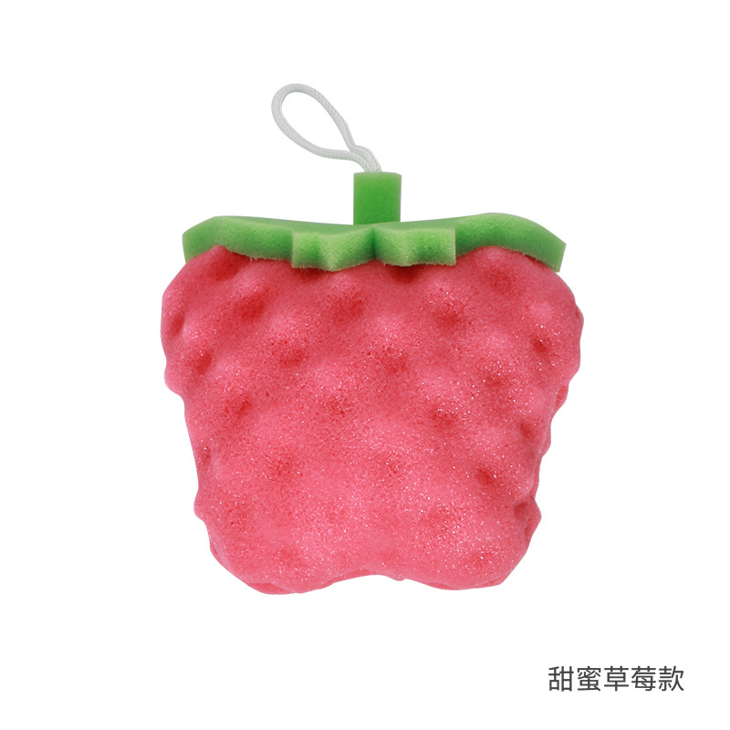 Rainbow Sponge Loofah Body Scrubber with Ribbon Loop for Shower
