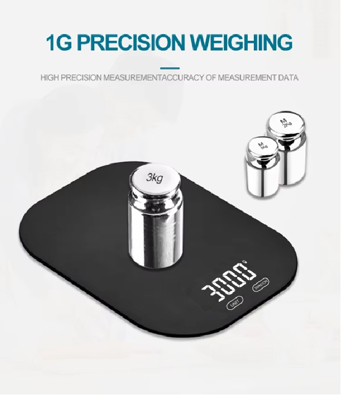 Кухонные весы Hession с LED дисплеем и стеклянной платформой