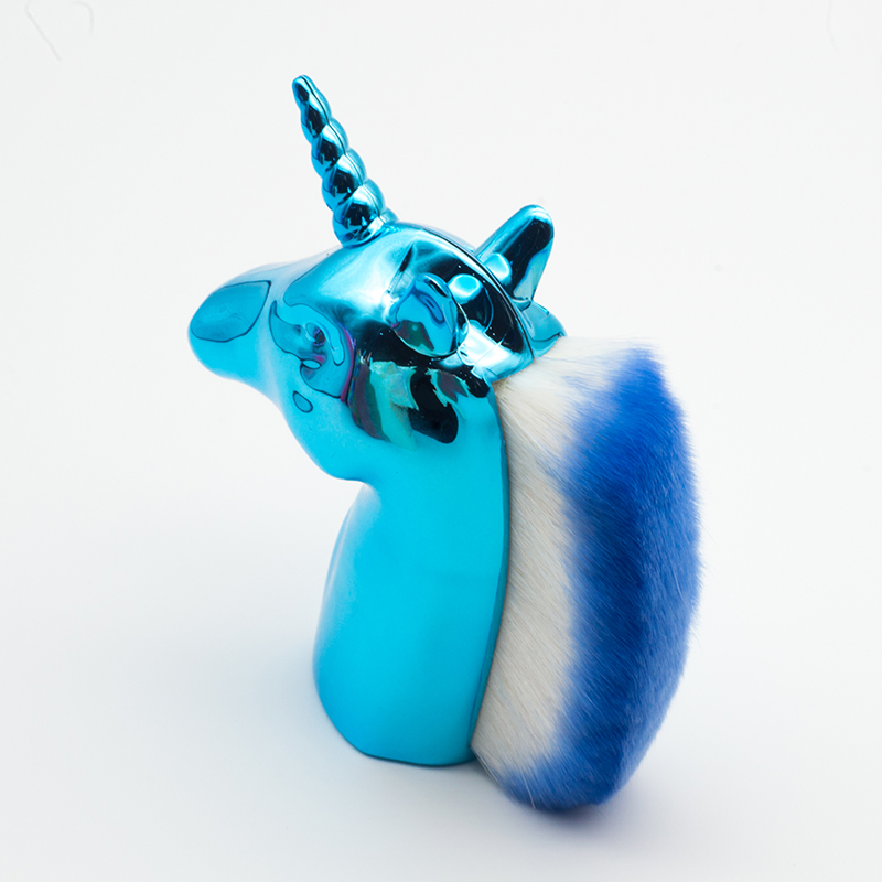 Accept Custom Guyo Nylon Nail Clean Brush with Blue Unicorn Shape Handle