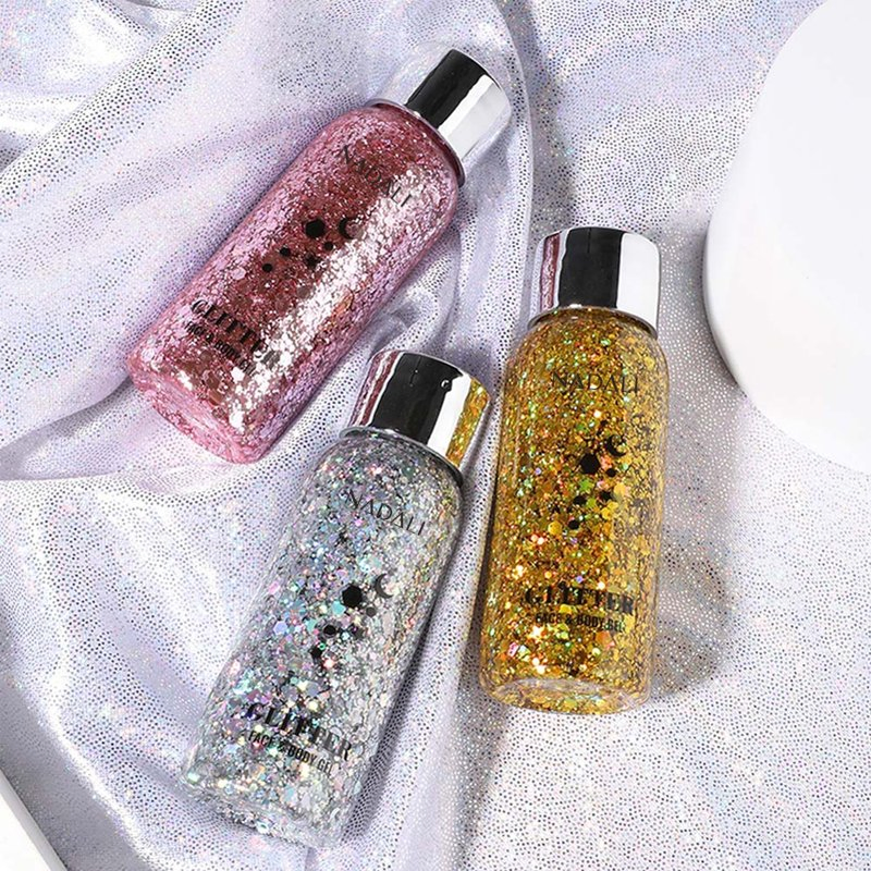 Ditong Hot Sale Glitter Face Body Gel Powder Eyeshadow Lips Nails Hair Makeup Colorcosmetics Body Glitter Primer Gel