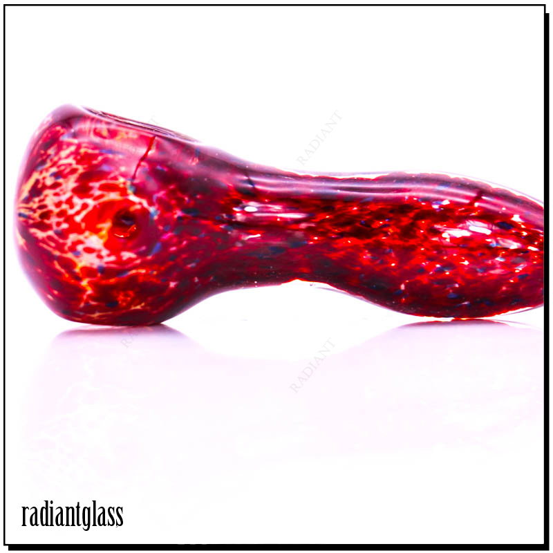 Dark Red Sparkle Glass Smoking Spoon Hand Pipes