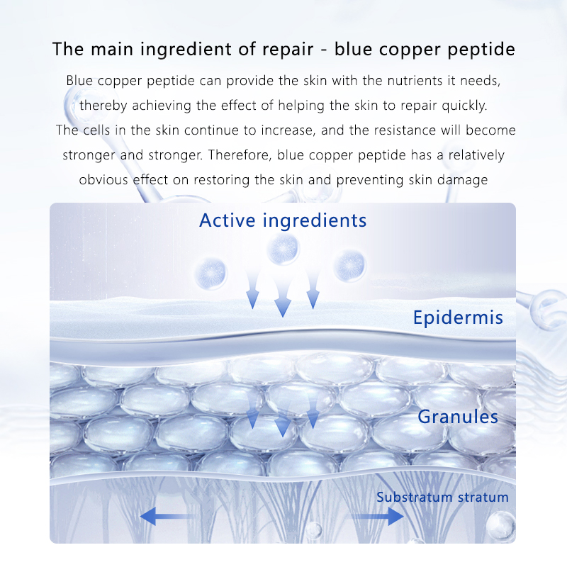 Skin Care Repair, Soothing and Firming Blue Copper Peptide Essence Freeze-Dried Powder