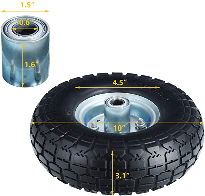 350-4 PU Foam Flat Free Trolley Wheels
