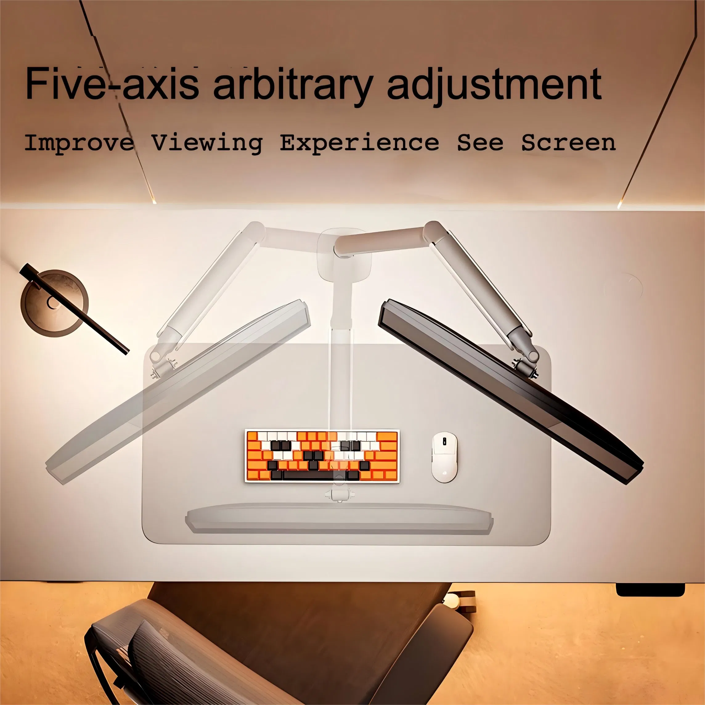 Газовая стойка для двух мониторов 17-32 дюйма, алюминий