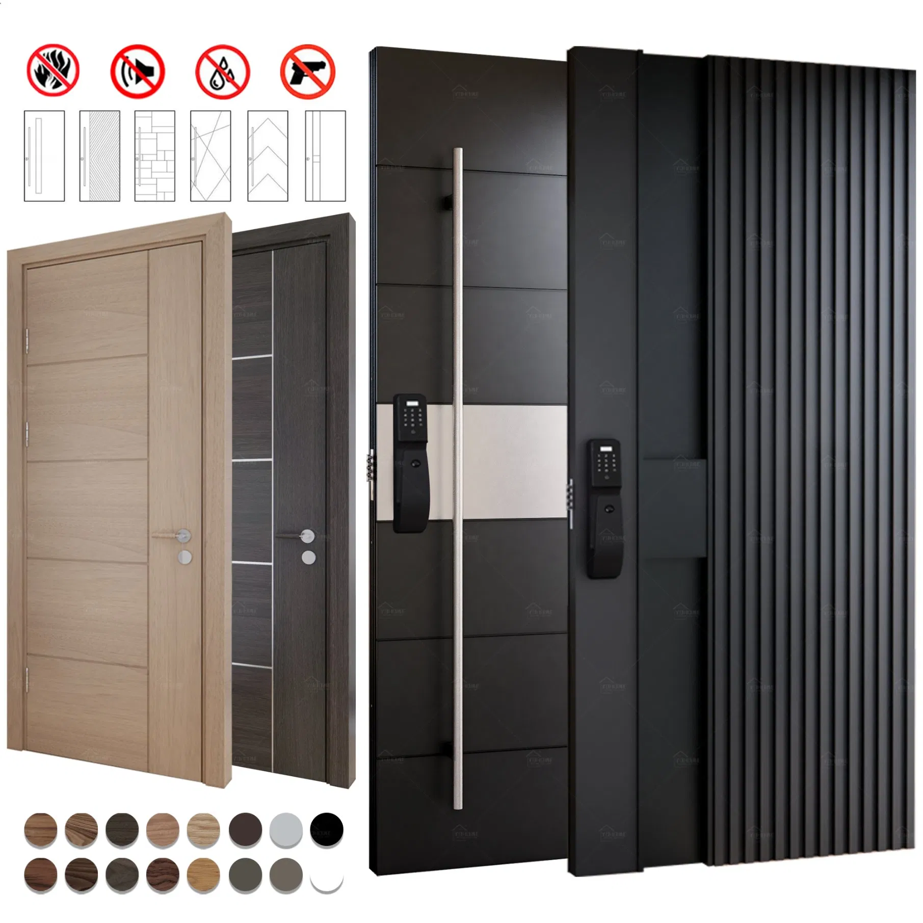 Canada Alberta Ontario High-End Residential Villa Use Low Temperature Resistant Thermally Broken Cast Aluminum Entry Door