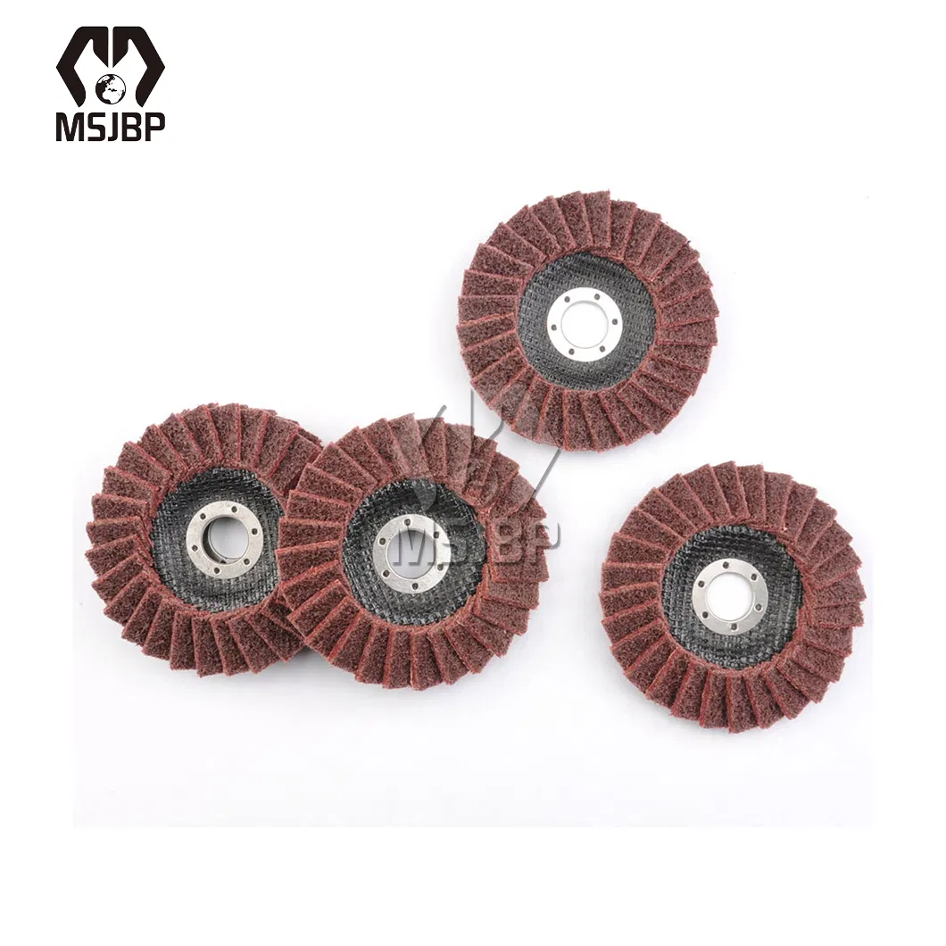 Msjbp Nylon Fiber Grinding Wheel China Manufacturers Coarse / Medium / Fine Grit High Quality Blue Non-Woven Flap Disc for Woodworking