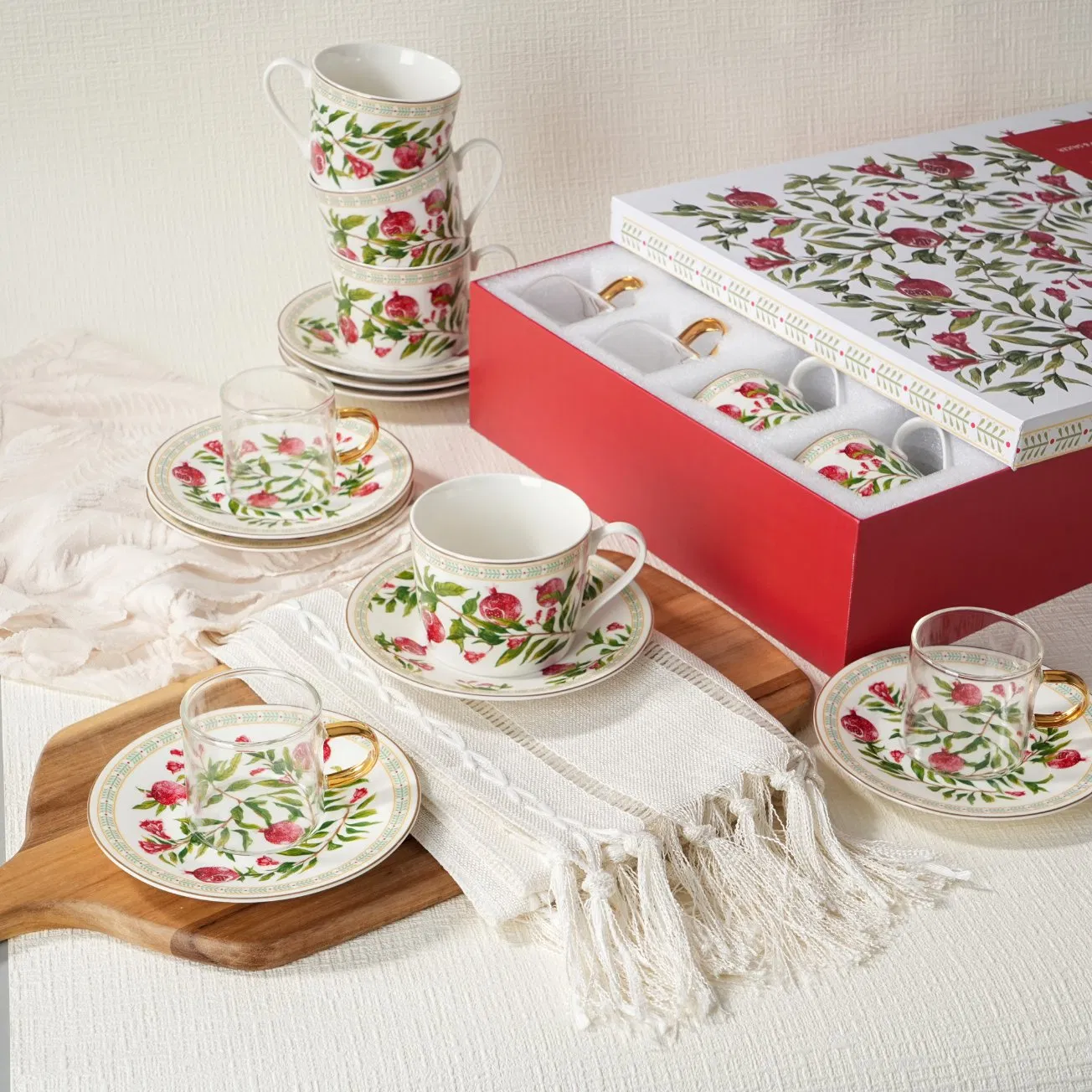 European Porcelain Ceramic Espresso Plate Set Coffee Cup and Saucer