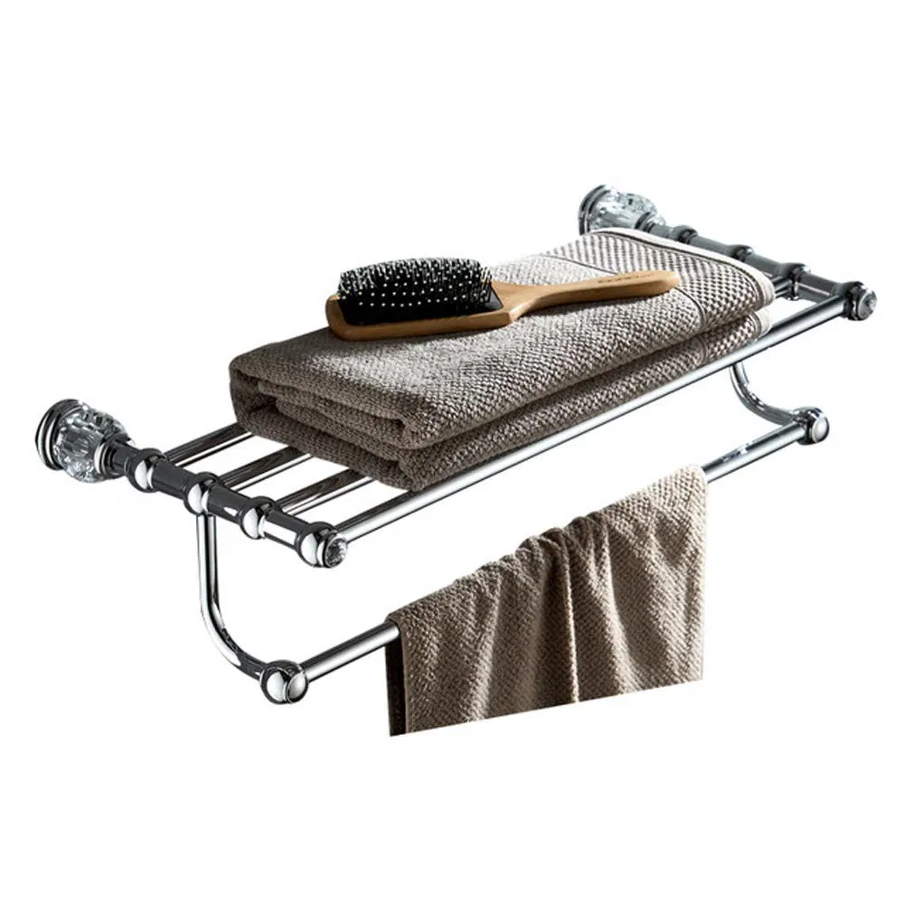 4 Piece Chrome Brass Bathroom Accessories Set European Bathroom Hardware Set Crystal Towel Bar Paper Holder Robe Hook Metal