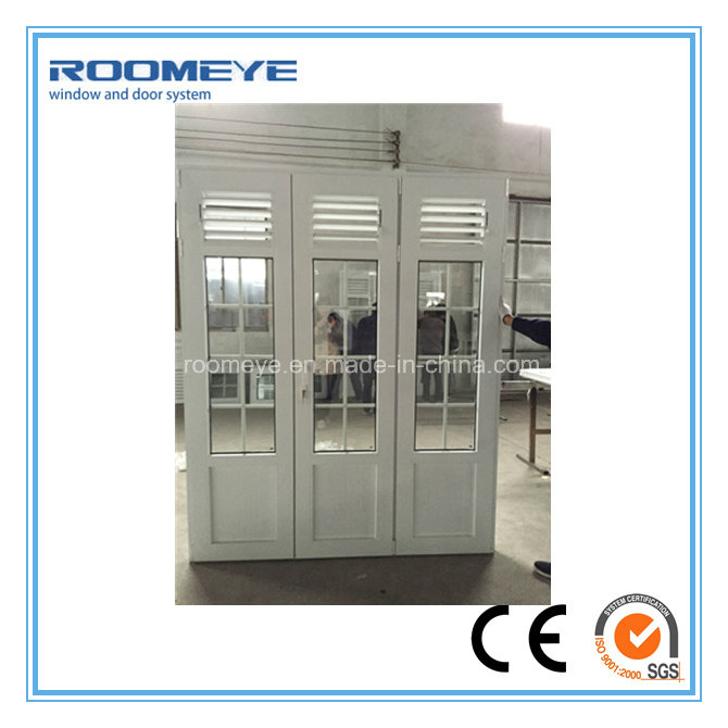 Roomeye PVC Door UPVC Casement Door with Shutter Double Glass with Girll 2017 New Style