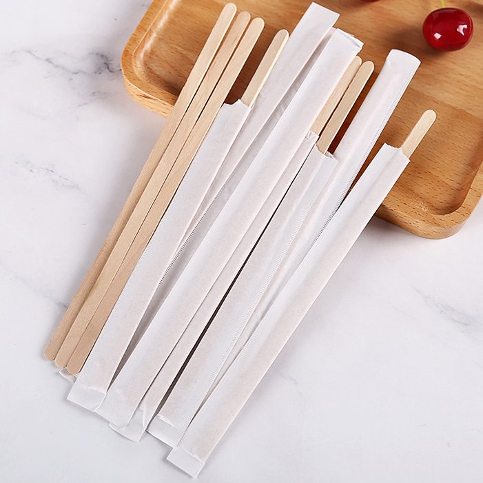 Wholesale New Product Round End Birch Wooden Stirrer Coffee