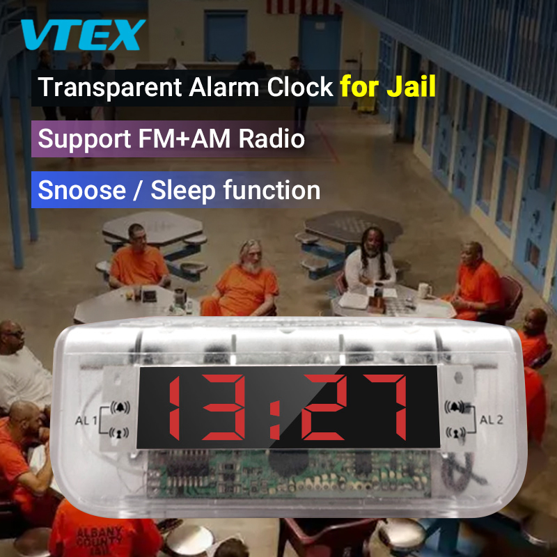 Corrections Products Prison Use Digital Time Display Jail Clear Clock Radio