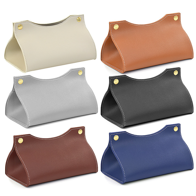 Living Room Nordic Style Modern Office Leather Tissue Box