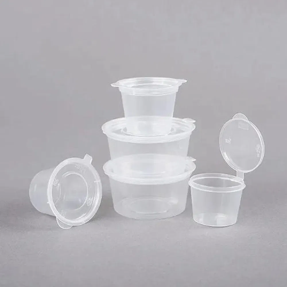 High Quality Wholesale Disposable Plastic Ice Cream Jelly Cooked 5oz Food Container PP Sauce Cup with Cover