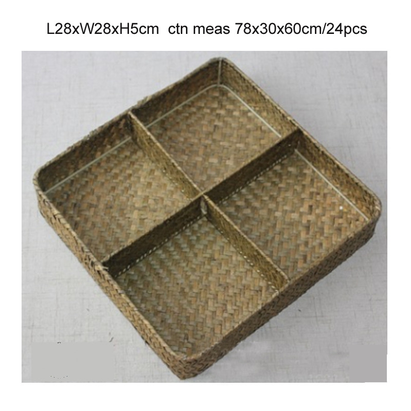 Корзина для хранения из морской травы, квадратная