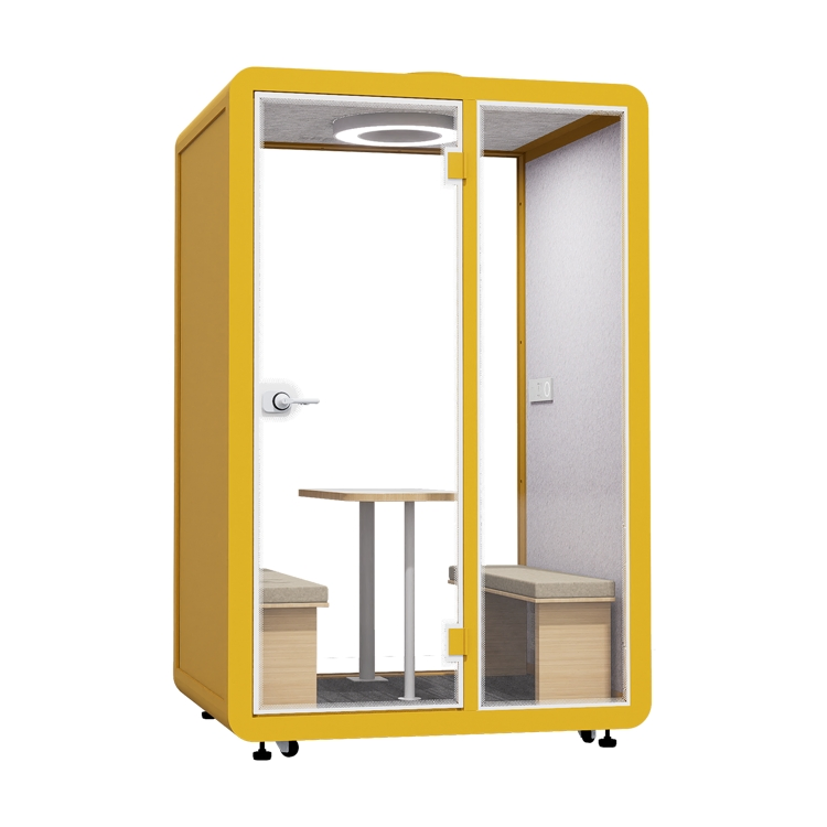 Spoundproof Office Meeting Pod with Soft Seating for Casual Collaboration in Lobby