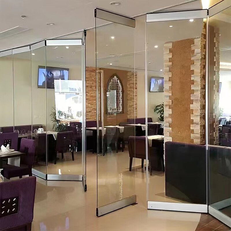 Tempered Glass Folding Door for Interior Use – Aluminum Frame