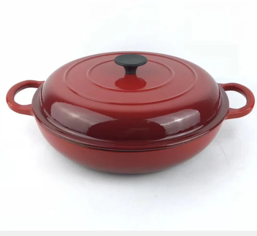 Hot Sale 3.8qt Enamel Cast Iron Braiser with Lid for Oven Use