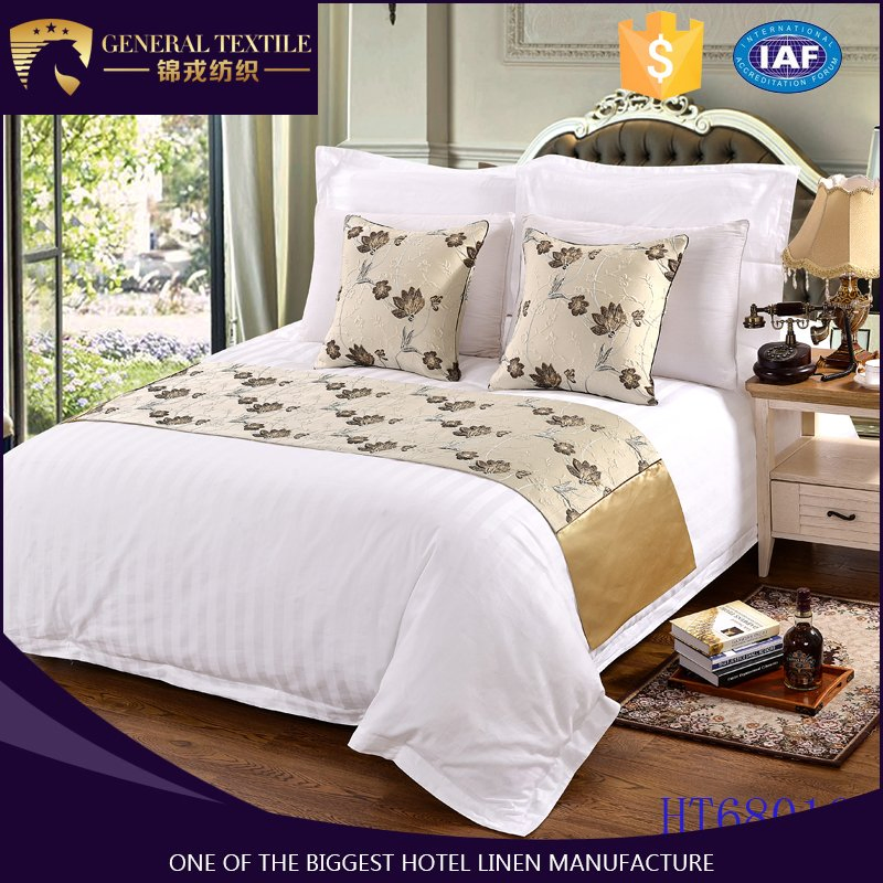 High Quality Luxury Large Size Polyester Hotel Bed Runner