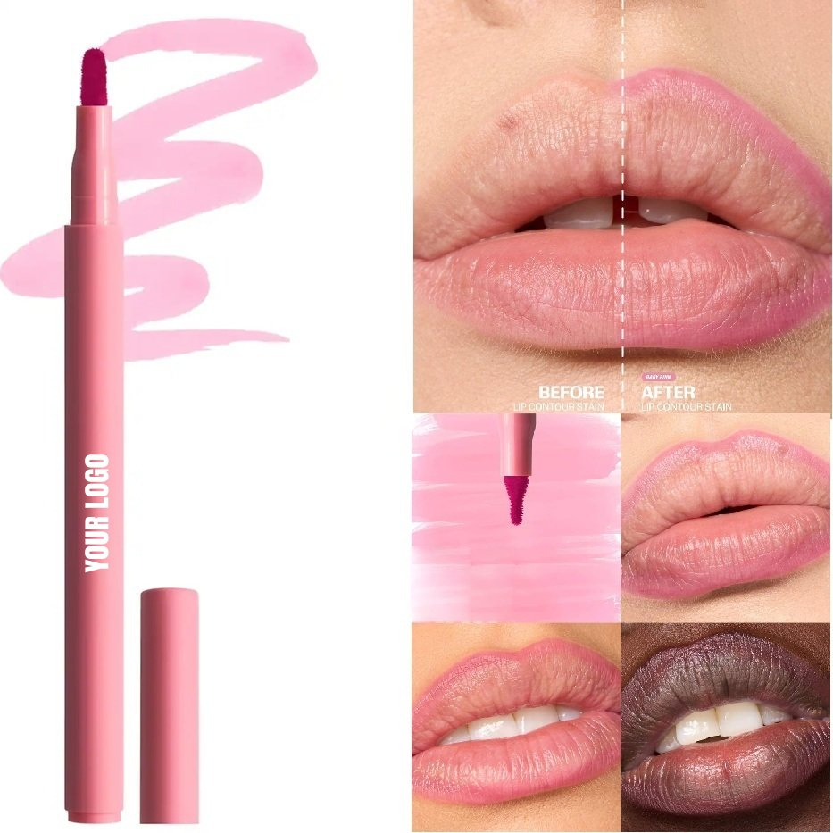 Vegan Smooth Lip Liner Stain Pen Waterproof Lip Stain Marker Easy to Color Long Lasting Lip Contour Stain