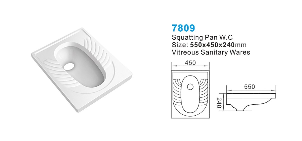 Hot Sales Squatting Pan Toilet Ceramic Washdown Toilet Squatting Pan with Cover Bathroom