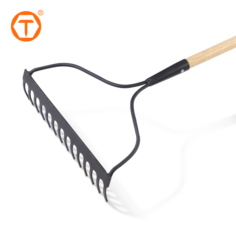 14 Teeth Garden Lawn Leaf Garden Agricultural Farm Plants Steel Bow Rake