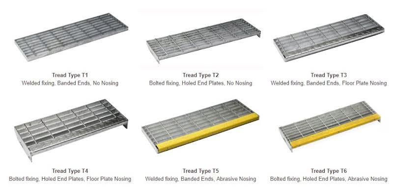 Steel Mental Grid Plate Walking Bar Grating Stairs Tread Steps for Anti-Slip