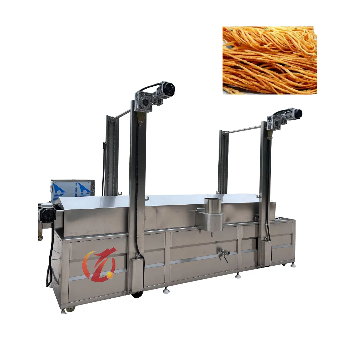 Stainless Steel Industrial Deep Fryer Fried Onion Rings Continuous Industrial Deep Fryer French Fries Frying Machine