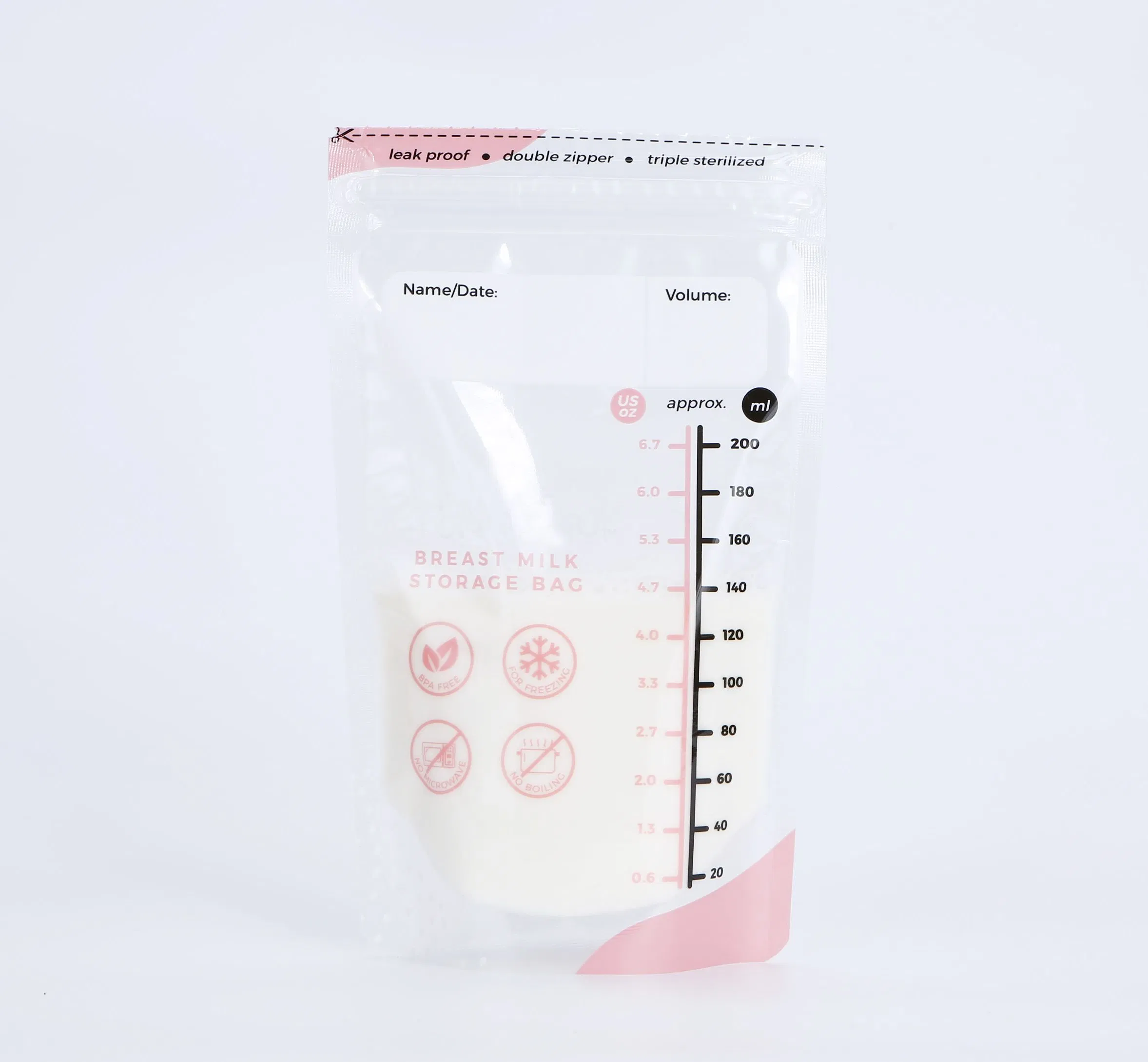 Breastmilk Storage Bag, Milk Storing Bag for Breast Feeding, Presterilized, Hygienically