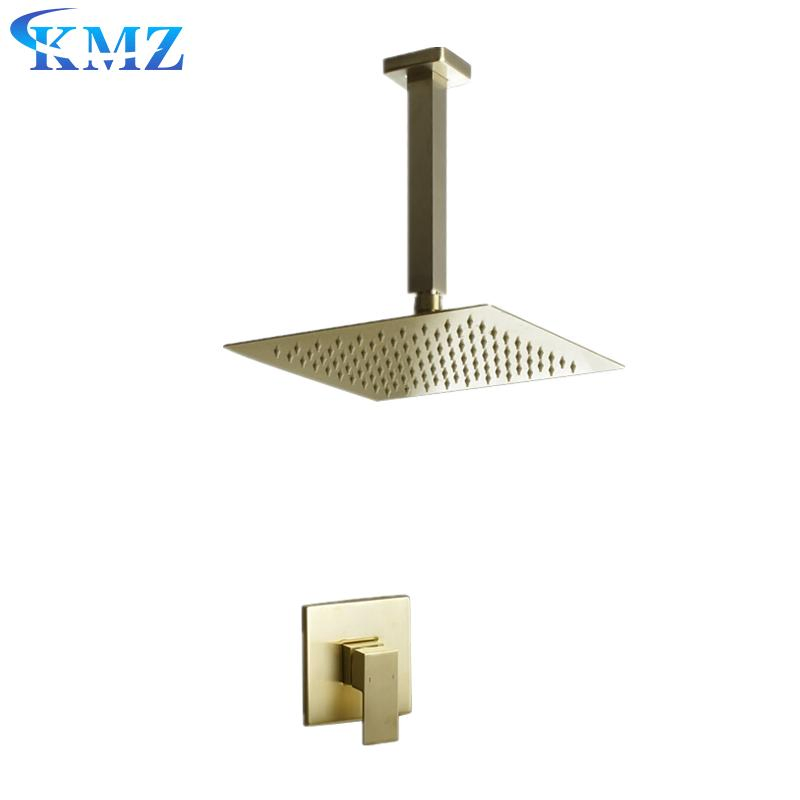 Wholesale Price Single Lever Square Rain Shower Head Concealed Wall Mounted Bathroom Shower Set Ceiling Shower Faucet Bathtub Faucet