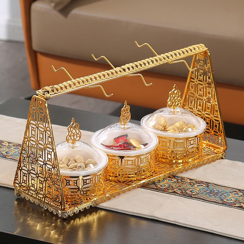 Wholesale Gold Plated Metal Luxury Dried Fruit Bowl Set