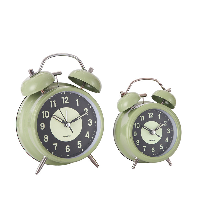 Luminous Simple Metal Silent Children's Student Bedroom Bedside Alarm Clock