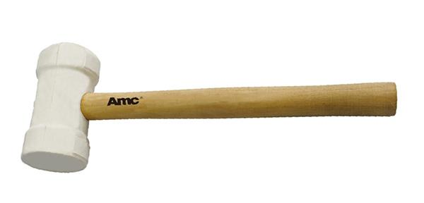Hand Tool - White Rubber Hammer with Wood Handle