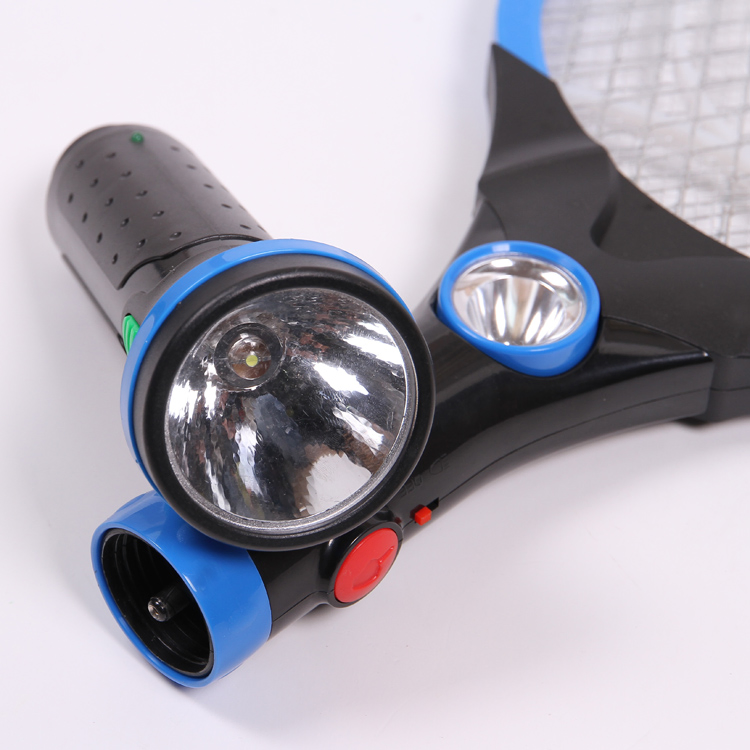 New Design Rechargeable Solar Mosquito Killer Racket Electronic Fly Swatter with Torch for Pest Control