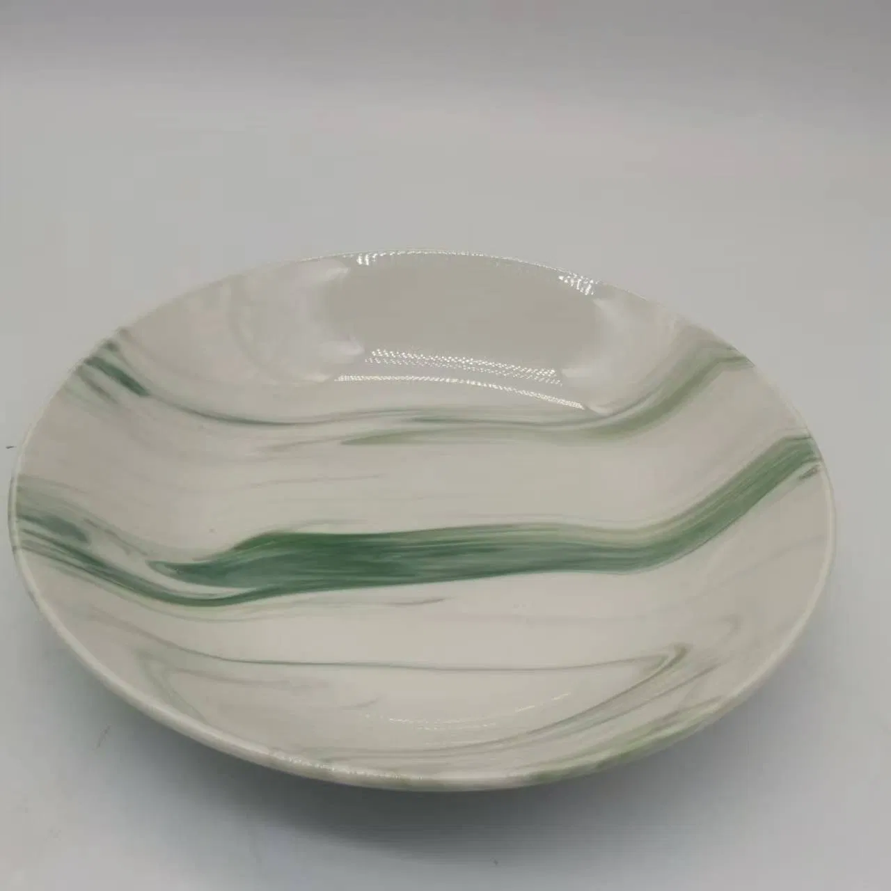 8"Coup Moon Soup Plate Marble Glaze Ceramic Porcelain Tableware