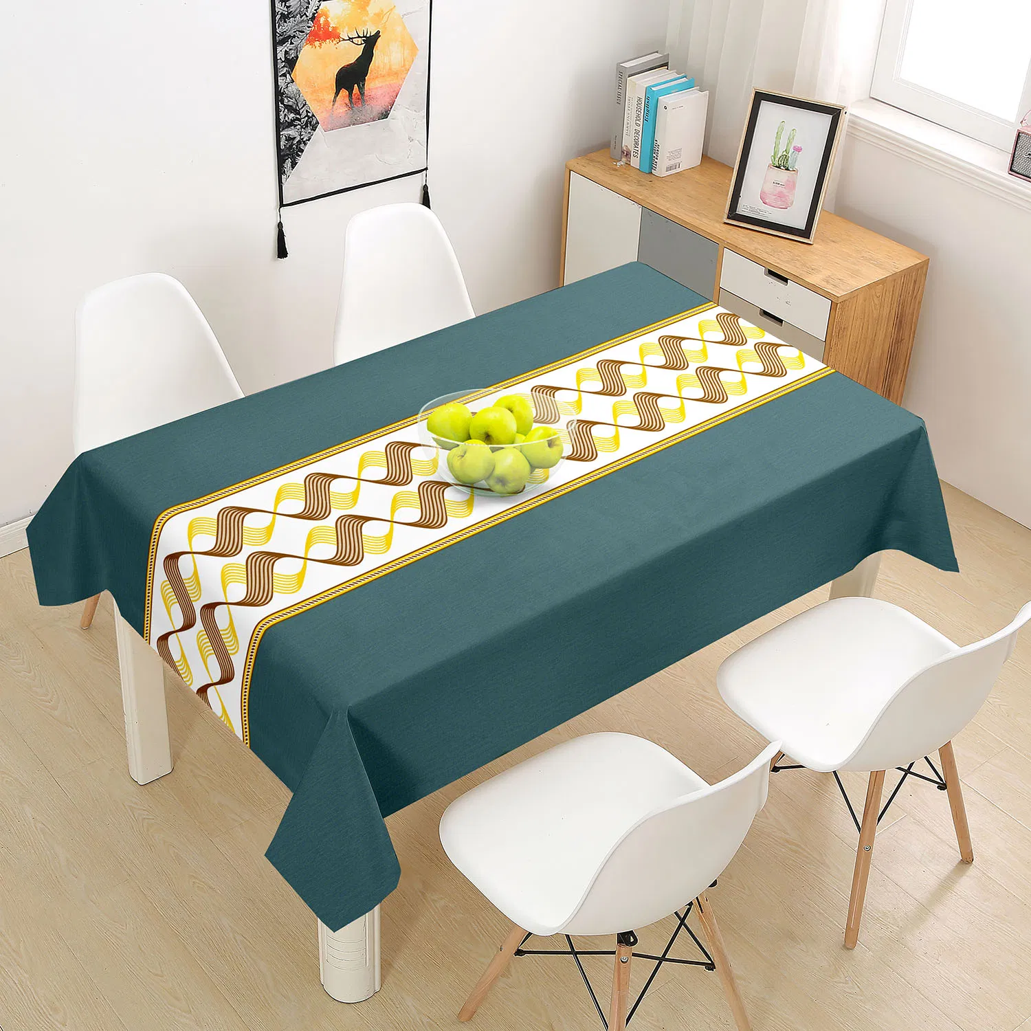 PVC Table Cloth with Printer Runner in The Middle