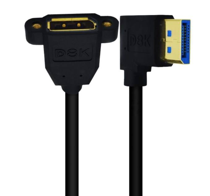 Угловой кабель DisplayPort 1.4 8K 60Гц, панельный