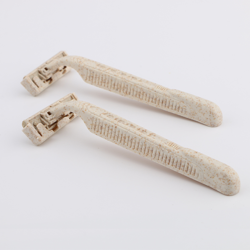 Wheat Straw Material Razor Disposable Biodegradable Twin Blade Razor
