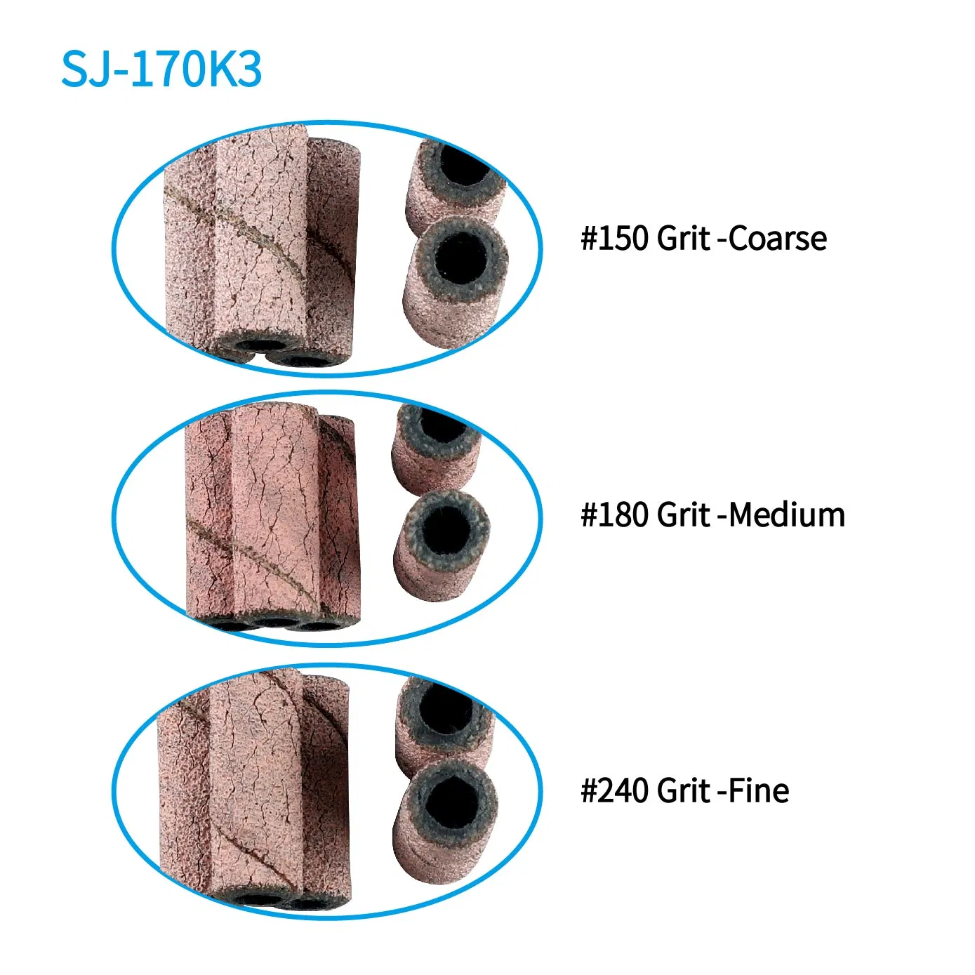 New Nail Drill Bits Tools Sj-170K3 Pink Abrasive 3.1mm Mini Small Nail Sanding Band