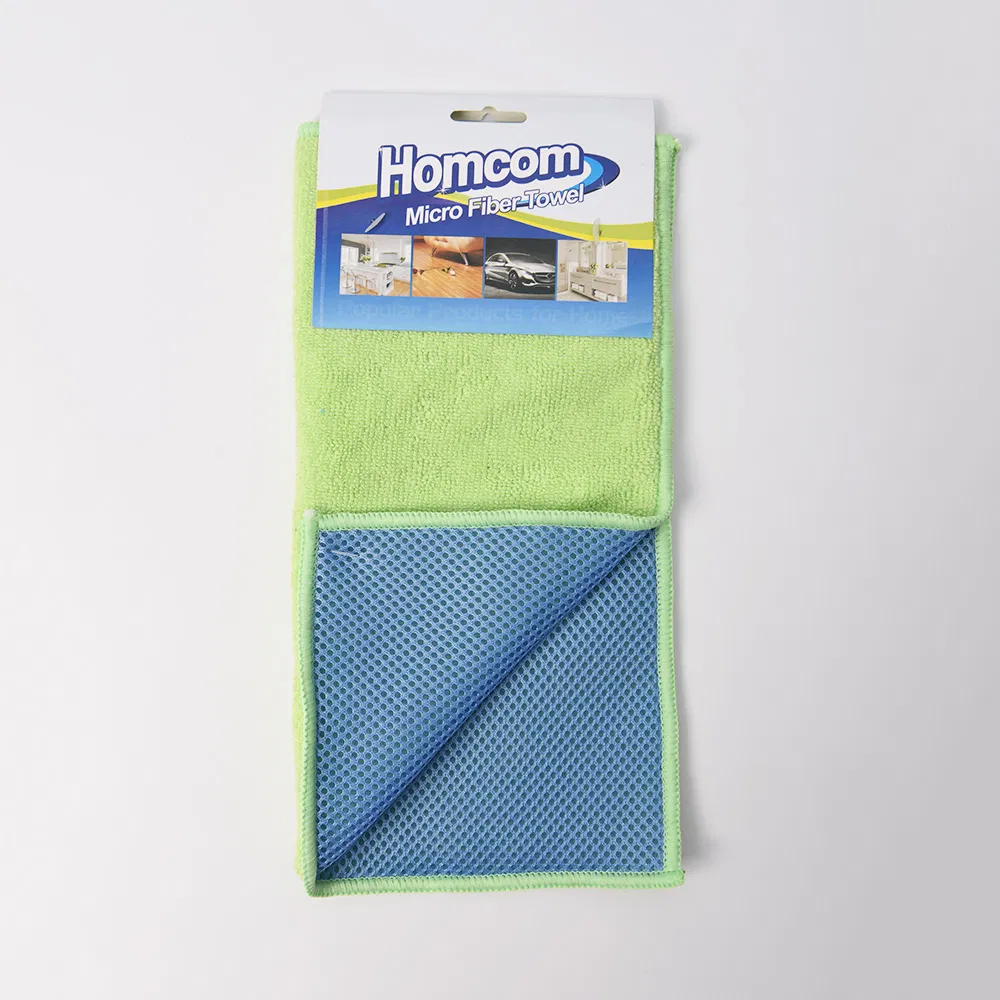 High Absorbent Terry Microfiber with Sanwich Mesh Net Cleaning Cloth