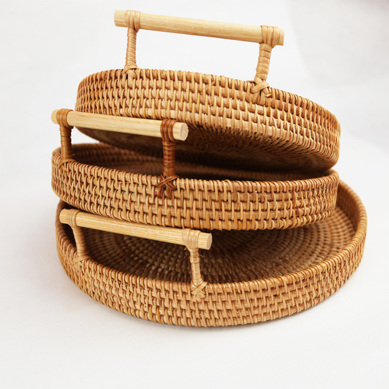 Versatile Storage Basket Round with Handles Medium Support Custom Printing