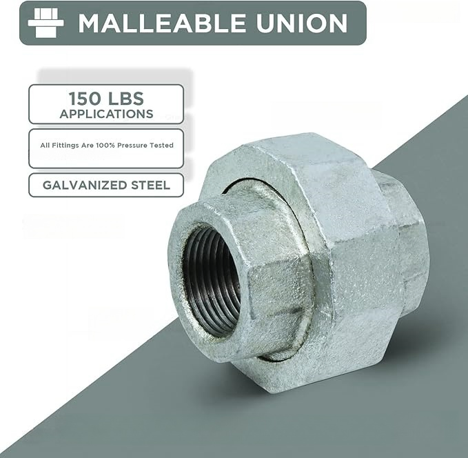 Hot Selling Gi Pipe Fittings Hot DIP Galvanized Thread 1'' Union