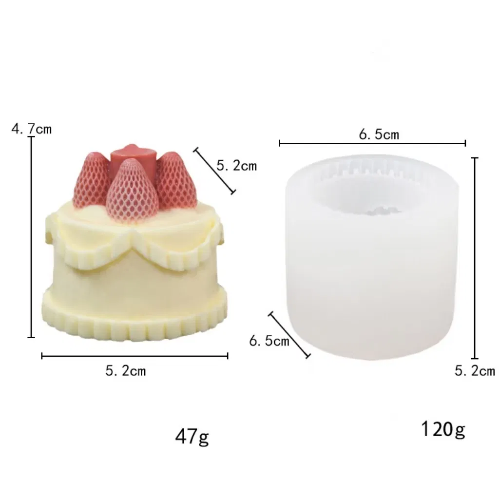 Kid-Safe Silicone Candle Mold Shaped Like a Cake