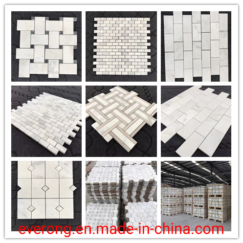 Белая мраморная мозаика Waterjet 3D для пола и стен